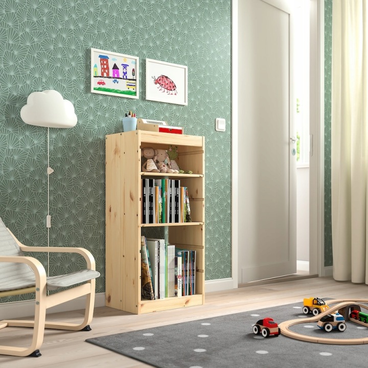 IKEA TROFAST Стелаж з полицями, світла сосна тонована на біло, 44x30x91 см — фото 3