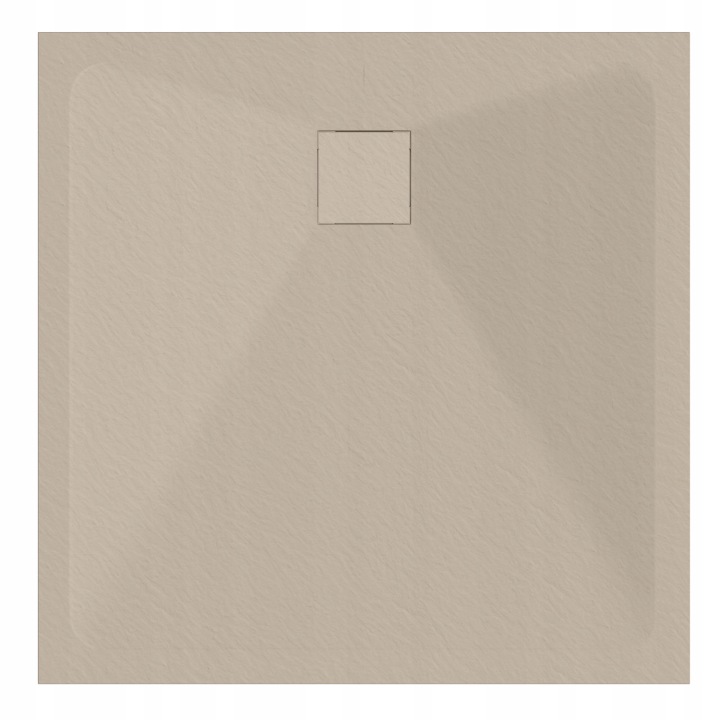 Čtvercová Sprchová Vanička 80x80 Kamenný Vzor 2,6 CM Hnědý Sifon