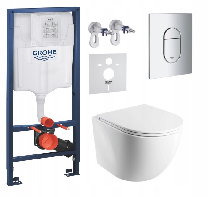 Podomítkový Wc set Grohe s mísou Omnires a tlačítkem Chrom