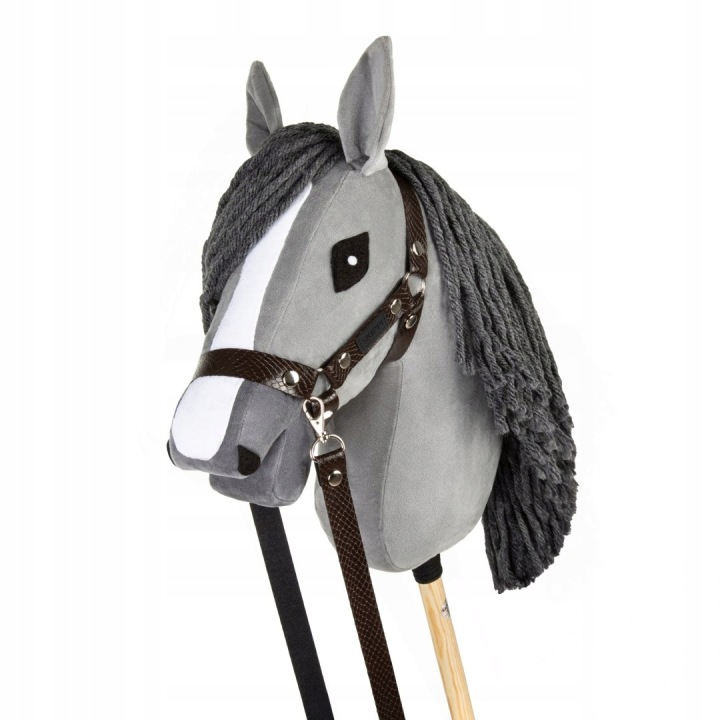 Коричневий з Екошкіри - Недоуздок/Поводи для Hobby Horse / Конячки на Палиці Skippi — фото 2