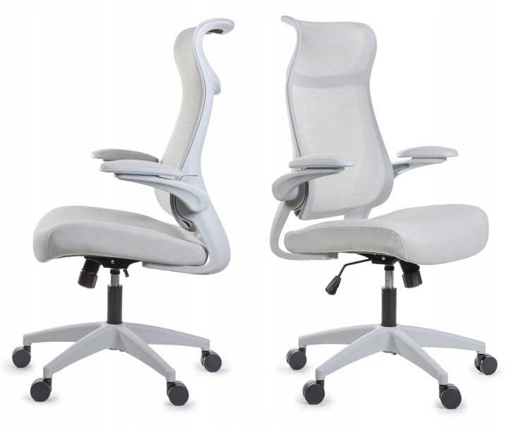 Ergonomické šedé kancelářské křeslo FHX011 s nastavitelnými područkami Bozp šedé