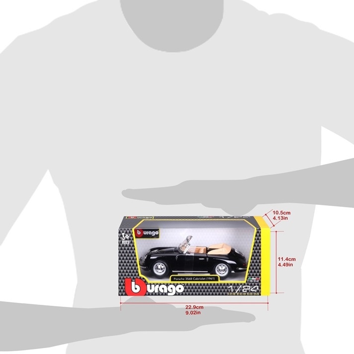 Porsche 356b Кабріолет 1:24 модель Bburago 18-22078 — фото 11