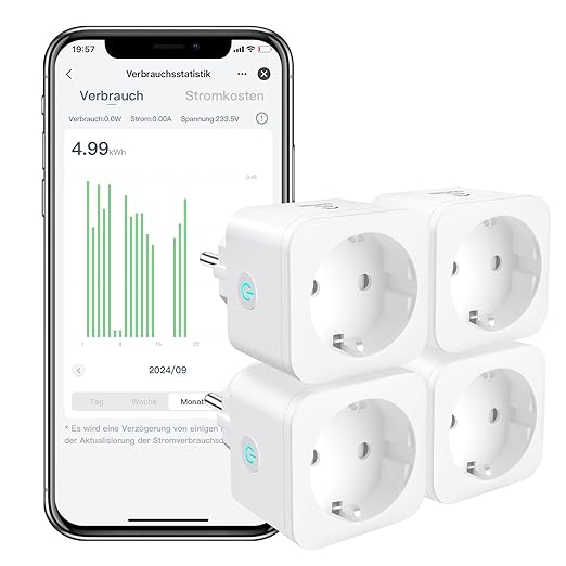 Inteligentní Wi-Fi zásuvka 16A 4 ks měření energie měří watty Smart Wifi