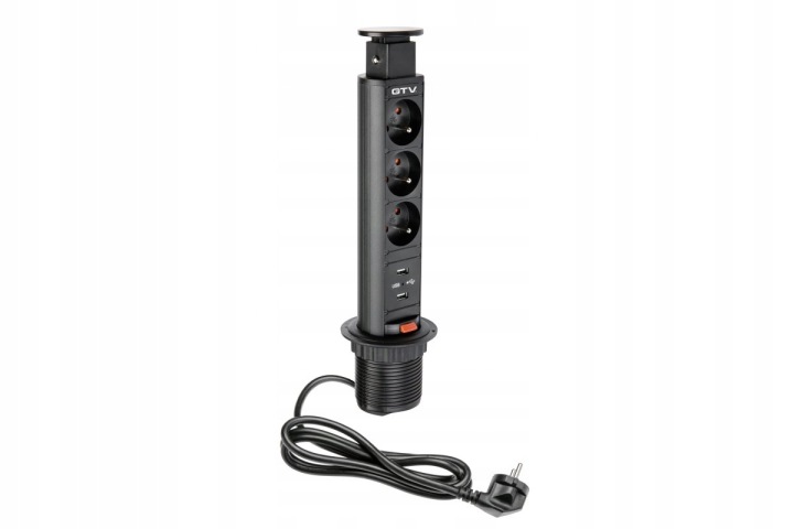 Stolní Zapuštěná Zásuvka Gtv Do Desky Černá Usb
