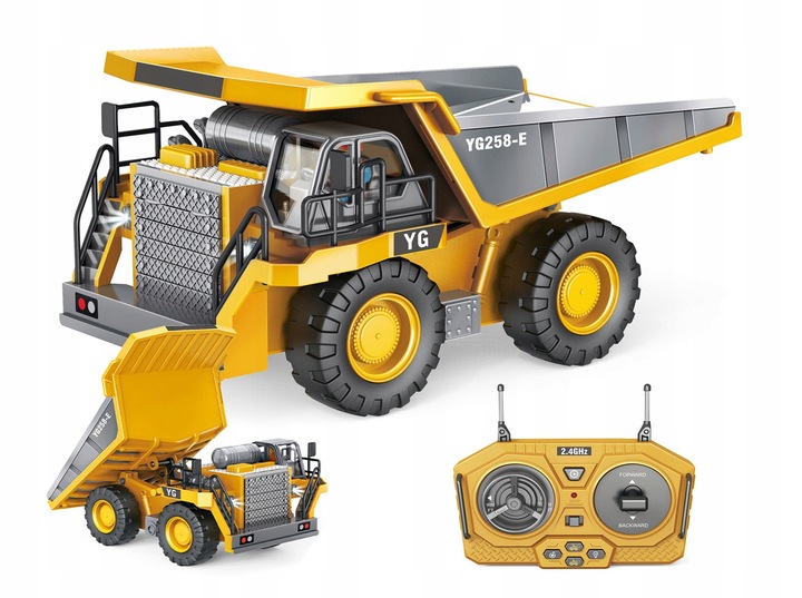 LARGE CONTROLLED RC LED DUMP TRUCK 4x4 CONSTRUCTION VEHICLE FOR KIDS
