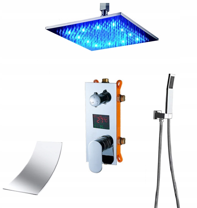 Podomítkový Set Vodopád Led Displej Chrom