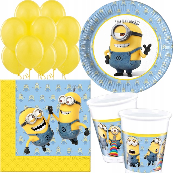 Тарілочки паперові Міньйони Minions 23 см 8 шт. День народження — фото 3
