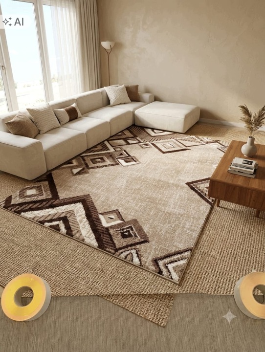Koberec do obývacího pokoje 160 x 230 cm, vícebarevný, měkký vlas, plyšový