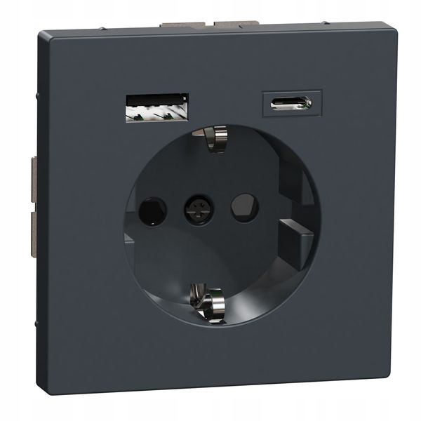 Schneider Electric Merten zásuvka s Usb A+c 16 A antracit MTN2367-6034