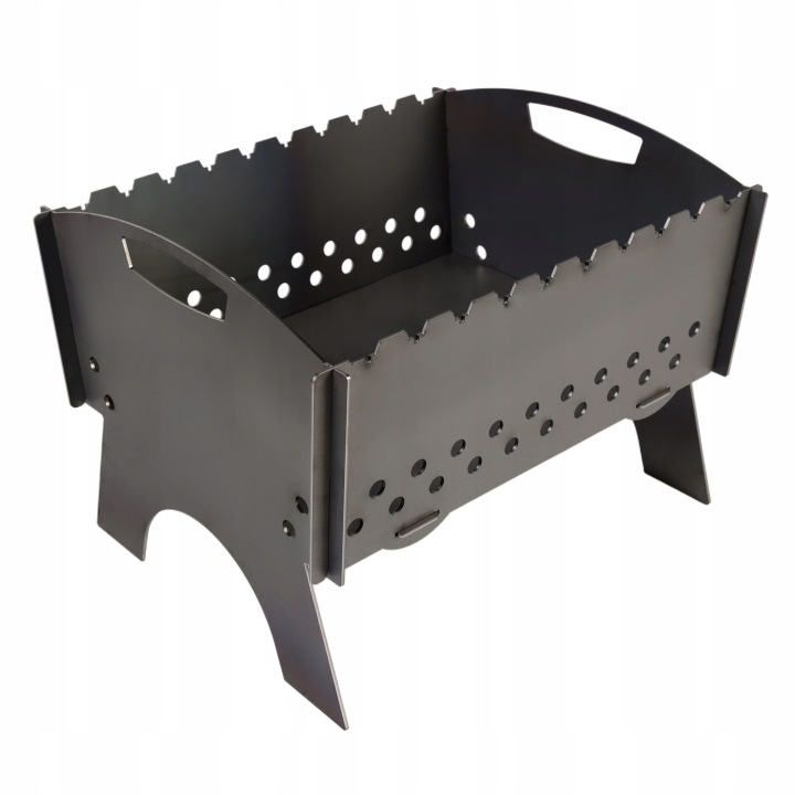 Mangal Grill na 10 špízů, uhlíkový, kovový, 3 mm, skládací