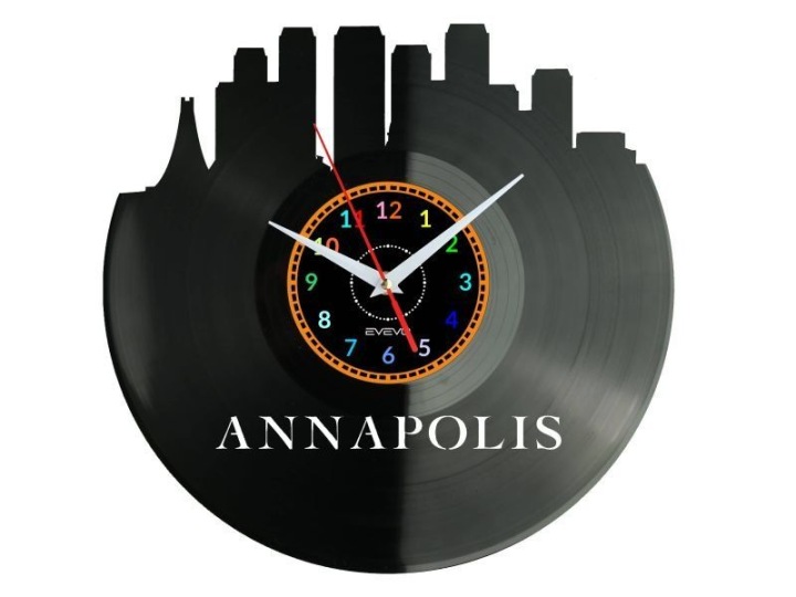Annapolis Dekorativní Nástěnné Hodiny, Moderní Vinylová Deska, Prez