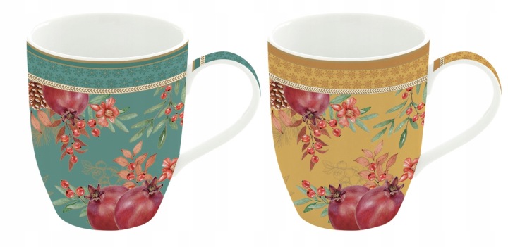 Kpl porcelánových hrnků, barevné, velké, 350 ml