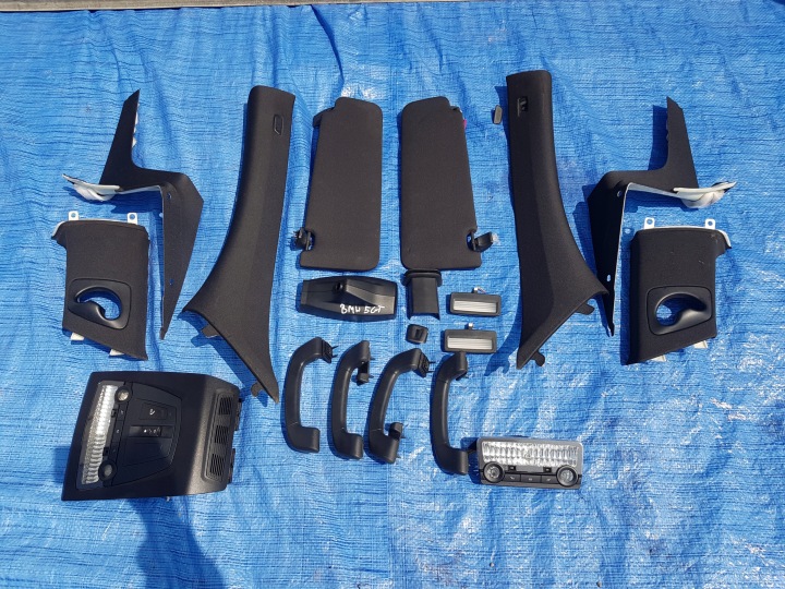 BMW 5 GT F07 black, inner pillars light plastics visors KOMPLET