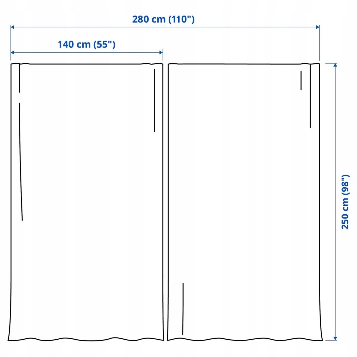 IKEA LENDA Штора із зав'язкою, 2 шт. - кремовий/на стрічці 140x250 см — фото 3