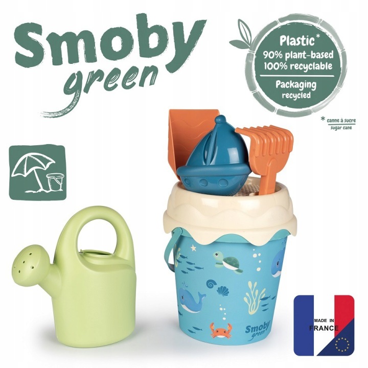 SMOBY GREEN WIADERKO DO PIASKU KONEWKA BIOPLASTIK Rodzaj plastikowa