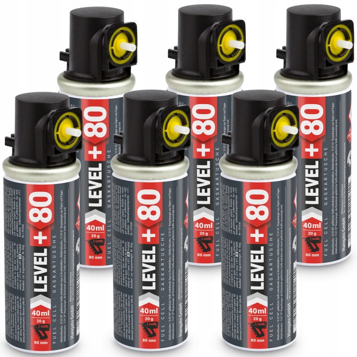 Plynová bombička pro tyčky 6 ks 78 mm 20 g L+80