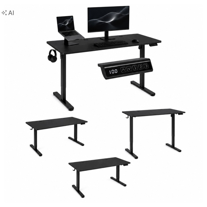 Elektrický psací stůl 140 x 60 cm s elektrickou regulací výšky 72-118 cm