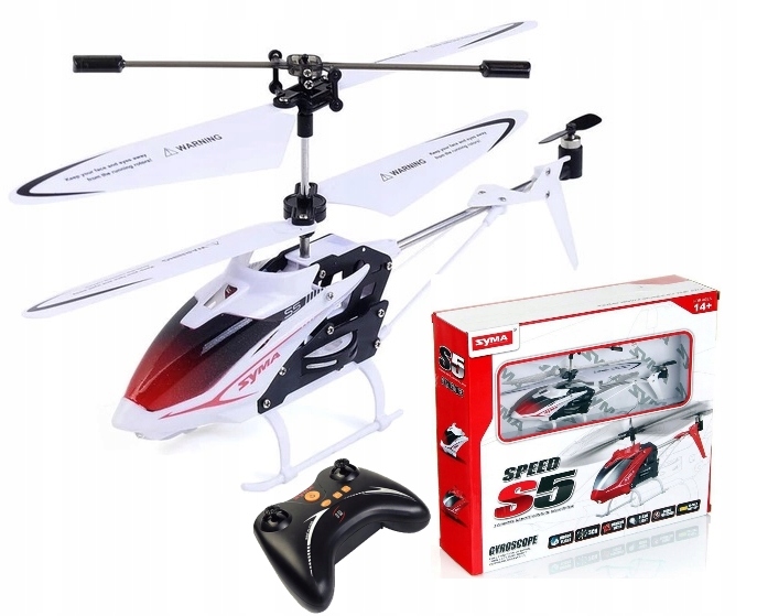 Гелікоптер на радіокеруванні RC Syma S5 білий 3CH гіроскоп LED 2 ротори — фото 6