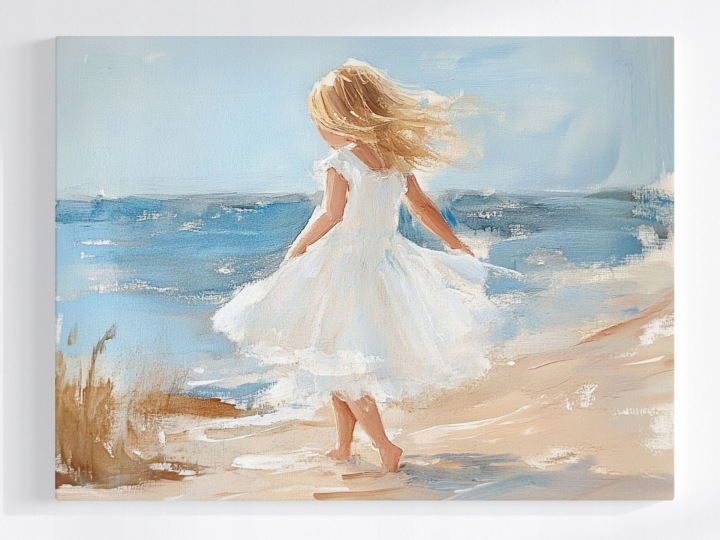 Plakát Dítě Dívka Pláž Moře Dovolená 100x75