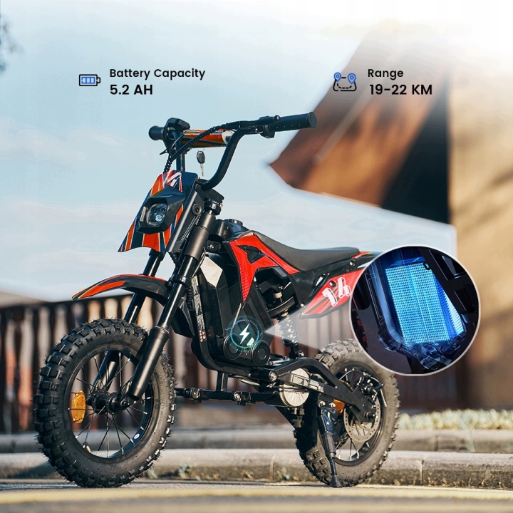 Міні CROSS мотоцикл електричний для дітей великі колеса 500 Вт з LED BT для 5-14 років — фото 5