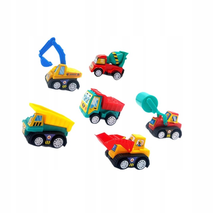 6 шт. Міні Pull Back Реалістичні іграшки іграшкові Push and Go Car Міні машинки будівельні — фото 2