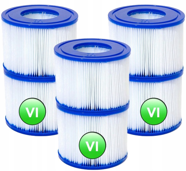 6 x Filtr Pro Lay-z-spa Čerpadlo Jacuzzi 60311 Bestway Filtrační Vložka Typ VI