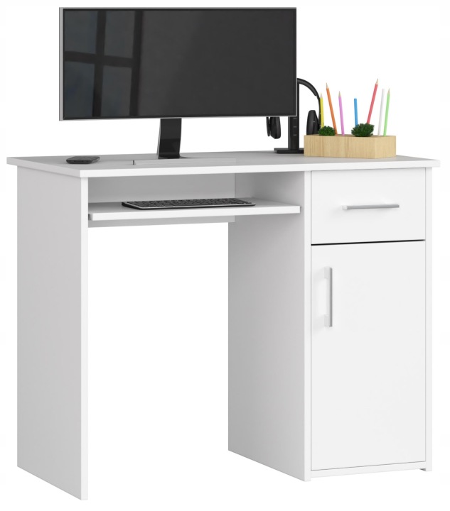 Psací stůl pod počítač notebook Pin bílý 90 cm Akd