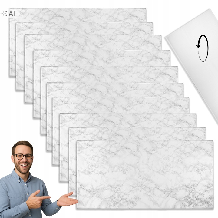 Panel Xps na zeď Marble Light Světle šedý 100x50 cm Balíček 10 kusů