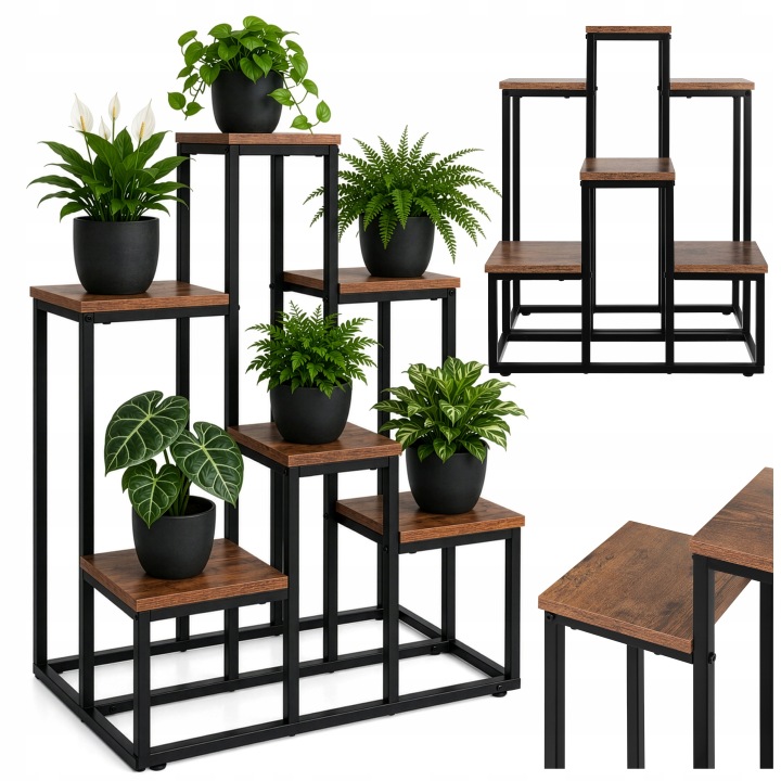 Gardlov 27789 Stojan na květiny 67 x 34,5 x 51 cm, 6 polic, hnědý