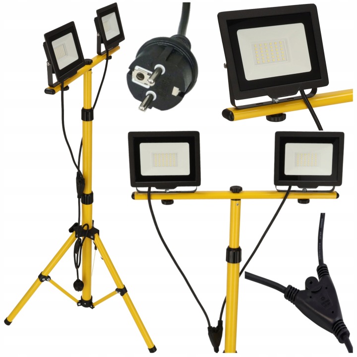 Sada Led halogenů 2x50W stativ 160 cm 6000K reflektor