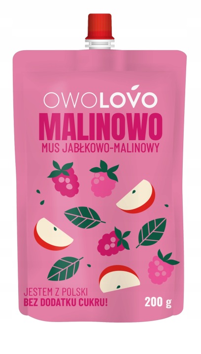 2 шт. OwoLovo Малиново Пюре Яблучно-малиновий Для Дітей 200 г