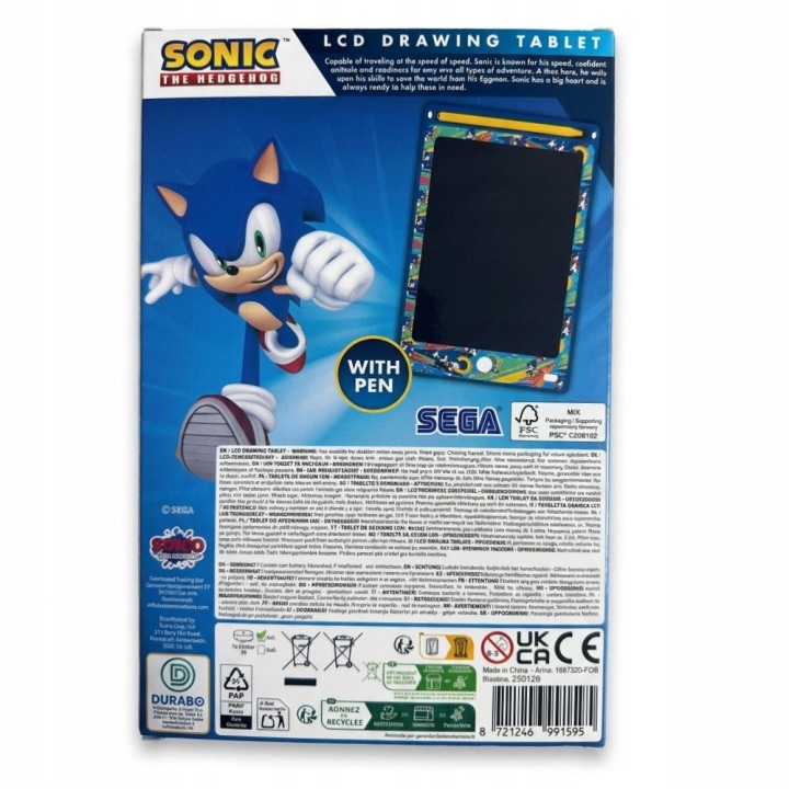 SONIC THE HEDGEHOG планшет графічний для малювання дошка для малювання LCD стилус — фото 5