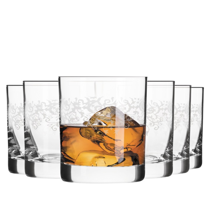 Sklenice na whisky klasické Krosno Krista Deco sada 6 kusů 300 ml