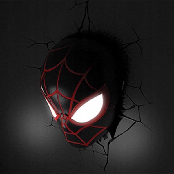 Лампа 3D Spiderman Miles Moralesa від Marvel для приклеювання на стіну — фото 3