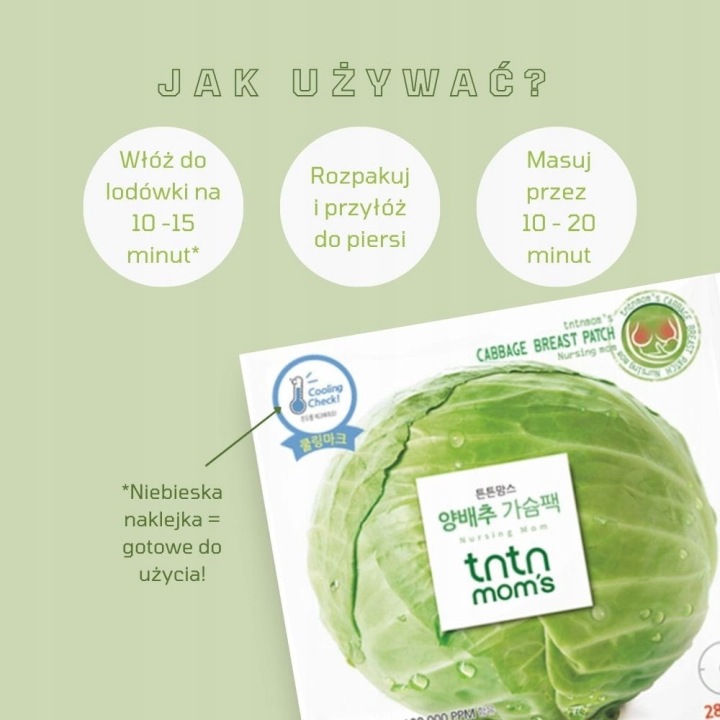 Маска на грудях TNTNMOM-S Dr. Cabbage з екстрактом з капусти (8 шт.) — фото 2