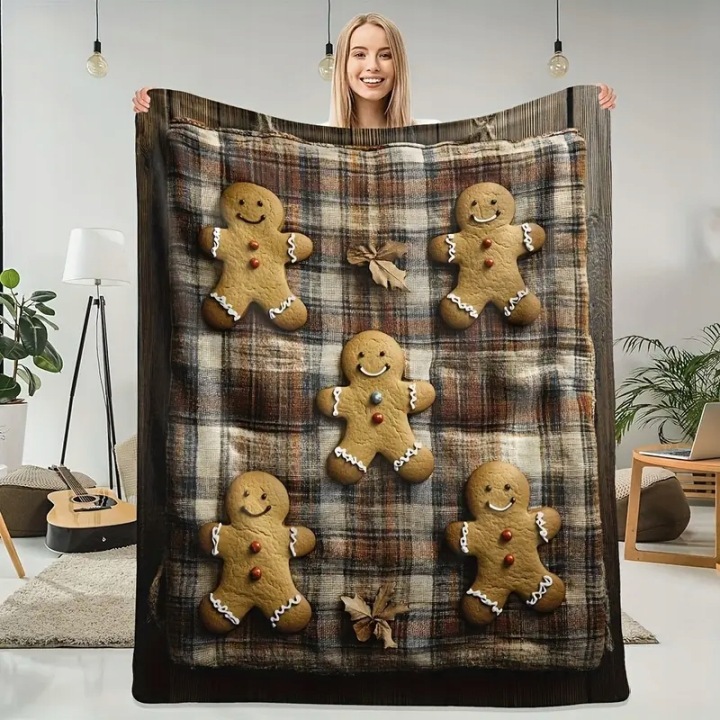 Deka Přehoz na vánoční cukroví vánoční stromeček měkký dárek 150 x 200 cm CK12