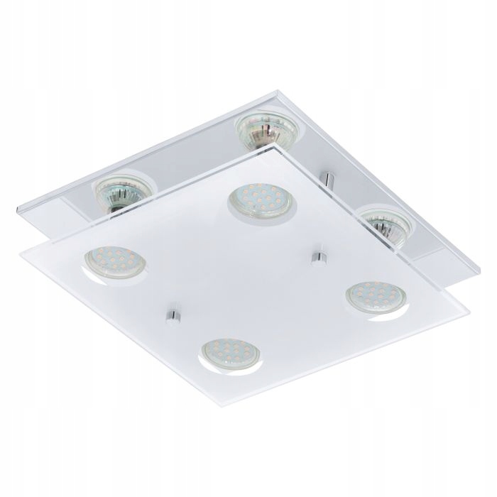 Stropní Svítidlo Na Stěnu Stropní Svítidlo GU10 Ø27 cm Sklo Ocel Eglo Arborio Chrom