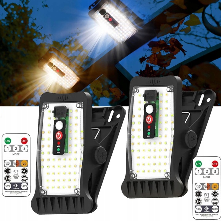 2x Solární venkovní Led lampa zahradní lampa Senzor Pohybu svorky