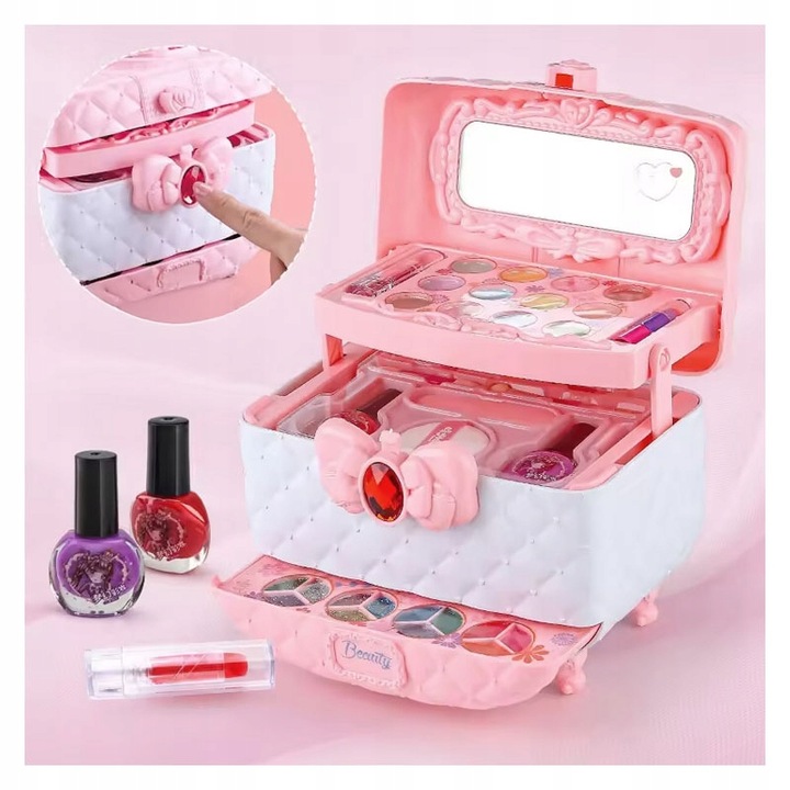 COSMETIC CASE FOR GIRLS MAKE UP SHADOWS GLITTER VARNISHES MIRROR Product width 16 cm