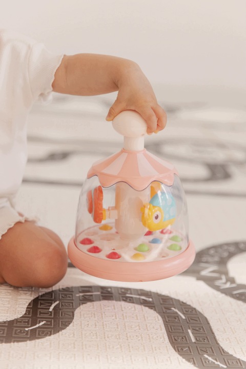 Іграшка розвивальна традиційний Дзиґа тваринки рожевий для дітей Toyz — фото 8