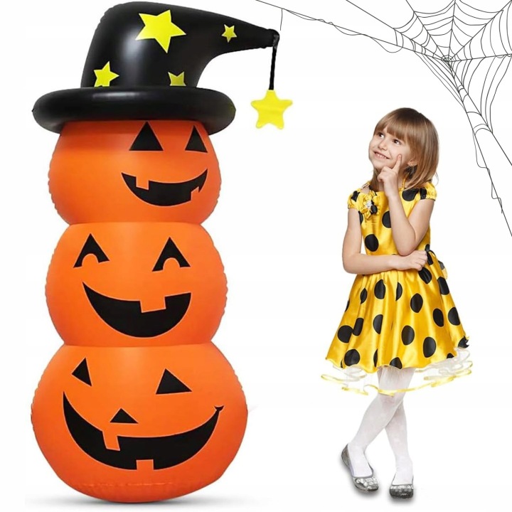 Nafukovací Dýně S Konvexním 3D Potiskem A Led Diodami Pro Halloween