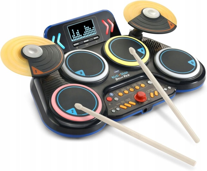 VTECH Kidi Star Drum Pad Барабанна установка чорна (Англійська Версія) — фото 3