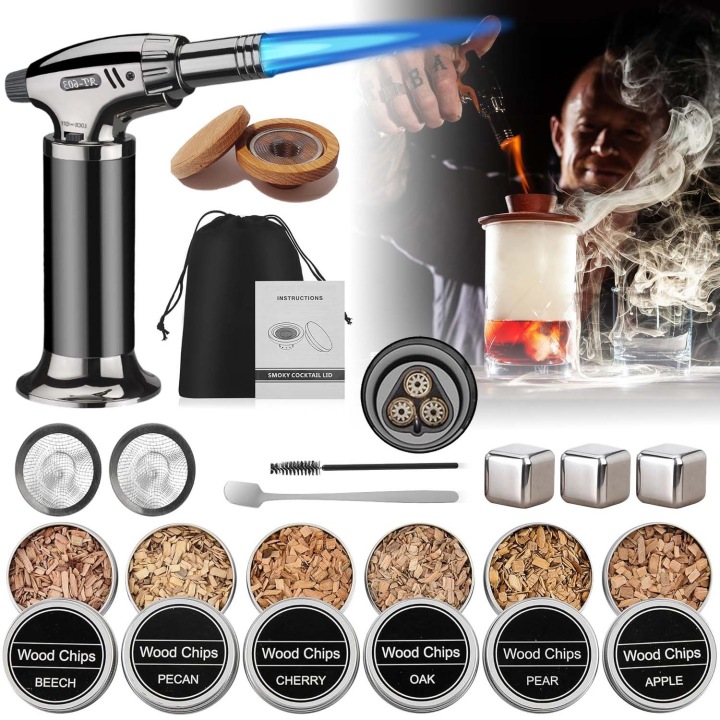Sada Na Uzení Whisky Smoker Gadget Dárek Pro Přítele Muže 8V1