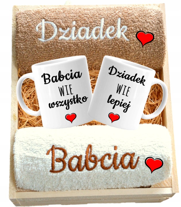 dárek pro Babičku A Dědečka, ručníky, výšivky a hrnky
