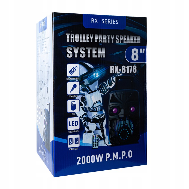 BLUETOOTH BOOMBOX SPEAKER Radio Tower MP3 Player USB KARAOKE + MICROPHONE Manufacturer code RX-8178