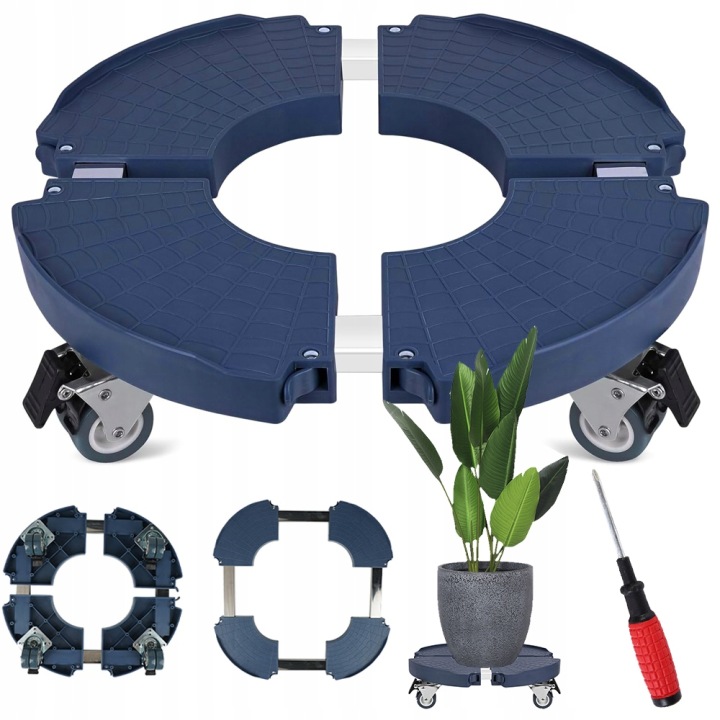 Podstavec Pod Květináč Kovový Na Kolečkách 150 Kg 40-54 CM Pro Těžké Květináče