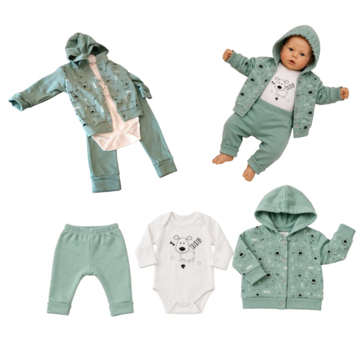 Komplet dres niemowlęcy bluza body spodnie