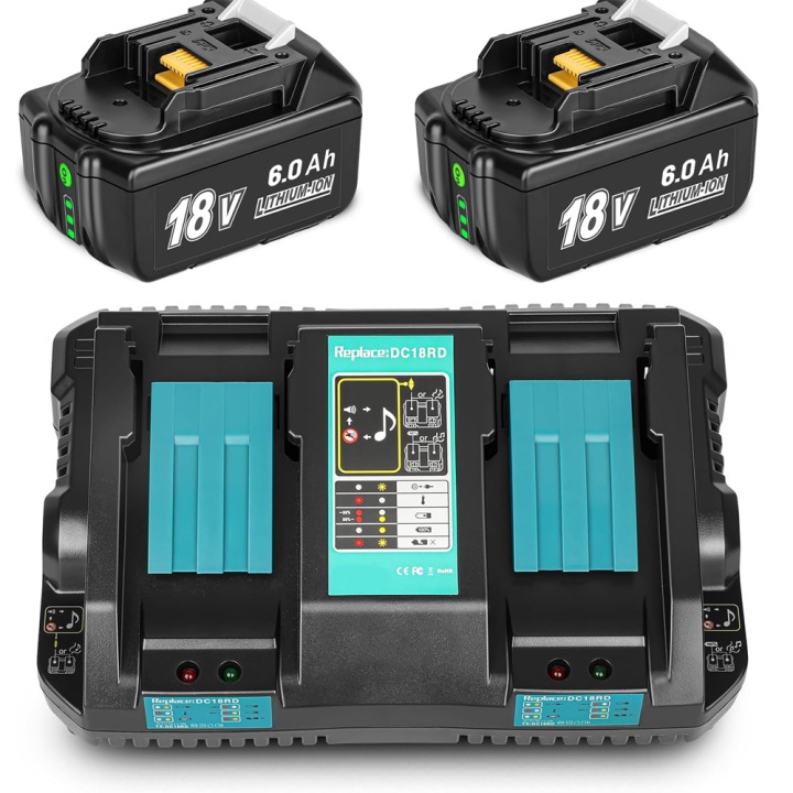 Akumulátor Li-ion 18V 6Ah Pro nářadí Makita BL1860B Rychlá Nabíječka 14.4 -18V