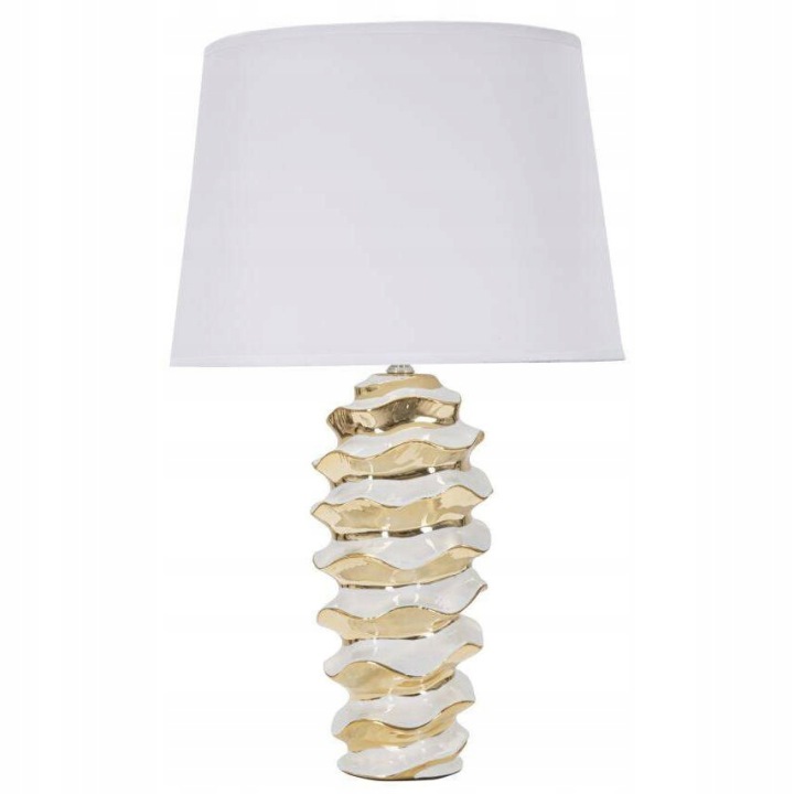 Keramická Stolní Lampa Bílá Zlatá, Moderní, Do Ložnice Obývacího Pokoje 33X53 CM