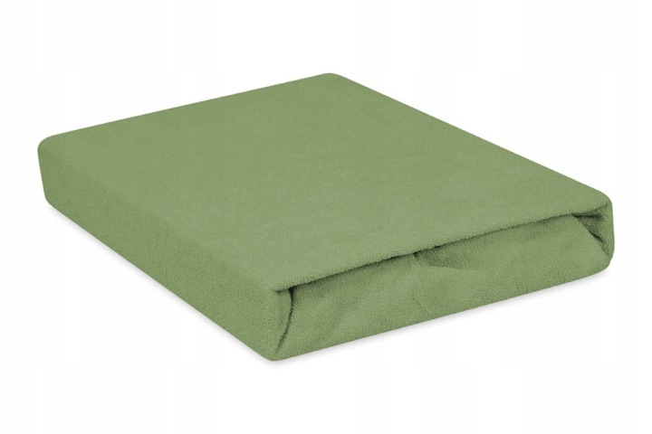 Froté prostěradlo s gumou prémiové silné 160x200 olivové